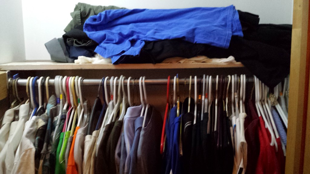 If you know me, you know I wear a grand total of 7 shirts on a regular basis.  So why in the world do I have over 100?  