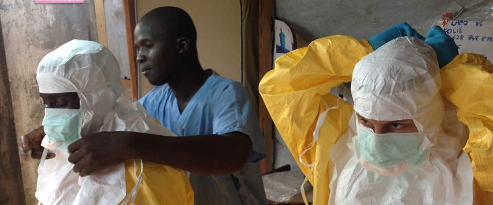USAID photo of doctors preparing to treat Ebola patients.  